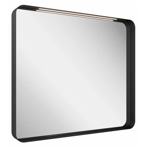 Spegel Strip med LED Belysning Svart 80x70 cm